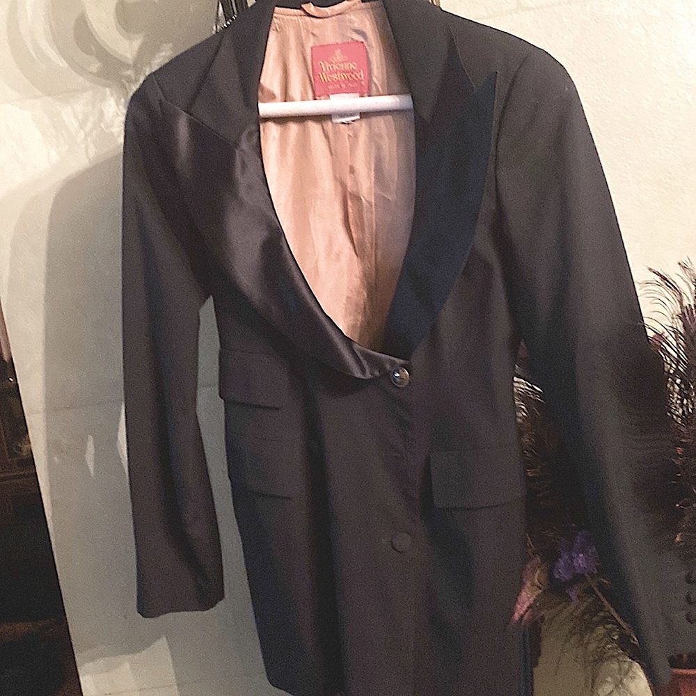 Vivienne Westwood one of a kind 100 percent wool bustiers tuxedo jacket